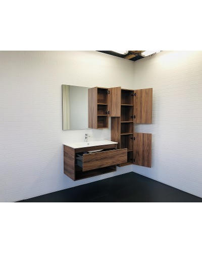 Тумба с раковиной Comforty Бордо 90 00-00006671 подвесная Дуб темно-коричневый