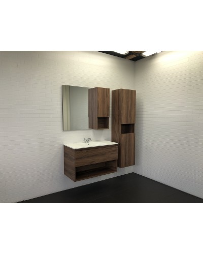 Тумба с раковиной Comforty Бордо 90 00-00006671 подвесная Дуб темно-коричневый