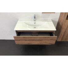 Тумба с раковиной Comforty Бордо 90 00-00006671 подвесная Дуб темно-коричневый