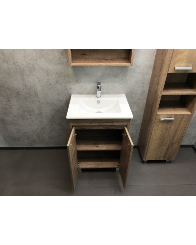 Тумба с раковиной Comforty Марио 60 00-00004155 Дуб темный