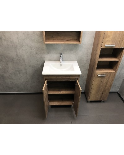 Тумба с раковиной Comforty Марио 60 00-00004155 Дуб темный