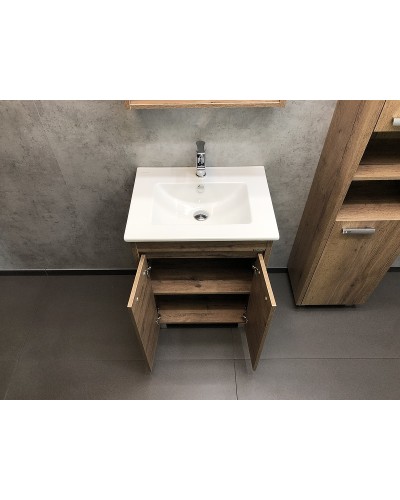 Тумба с раковиной Comforty Марио 60 00-00004155 Дуб темный