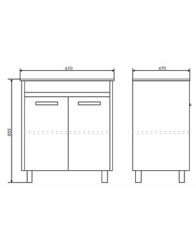 Тумба с раковиной Comforty Марио 60 00-00004155 Дуб темный