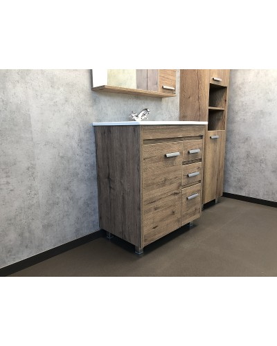 Тумба с раковинами Comforty Марио 75 00-00004157 Дуб темный