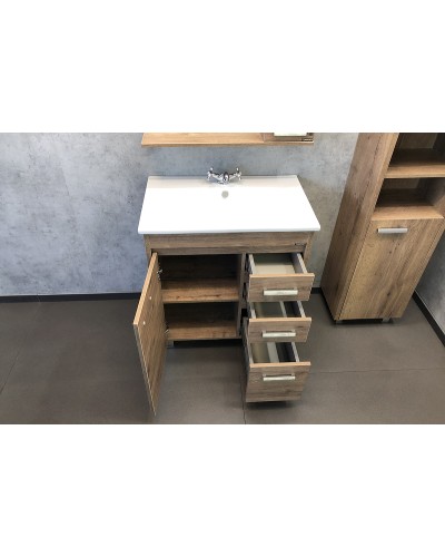 Тумба с раковинами Comforty Марио 75 00-00004157 Дуб темный