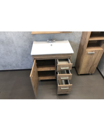 Тумба с раковинами Comforty Марио 75 00-00004157 Дуб темный