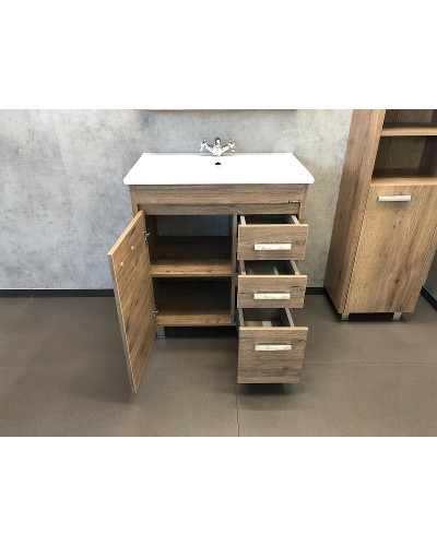 Тумба с раковинами Comforty Марио 75 00-00004157 Дуб темный