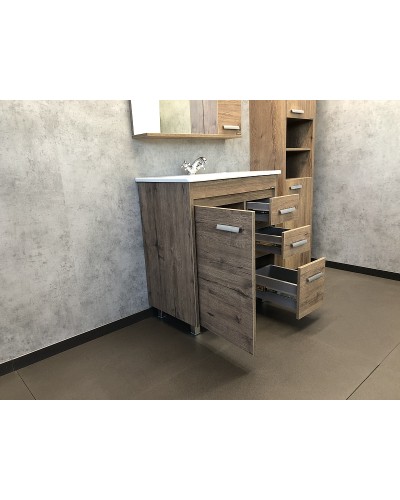 Тумба с раковинами Comforty Марио 75 00-00004157 Дуб темный