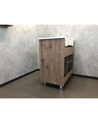 Тумба с раковинами Comforty Марио 75 00-00004157 Дуб темный