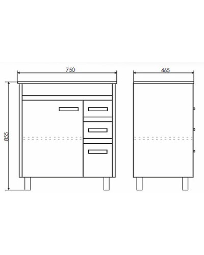 Тумба с раковинами Comforty Марио 75 00-00004157 Дуб темный