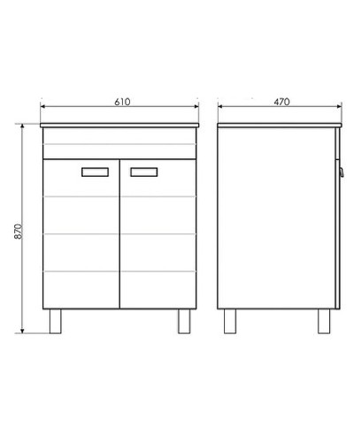 Тумба с раковиной Comforty Модена М-60 00-00001642 Белая матовая