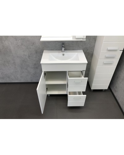 Тумба с раковиной Comforty Модена М-75 00-00001643 Белая матовая
