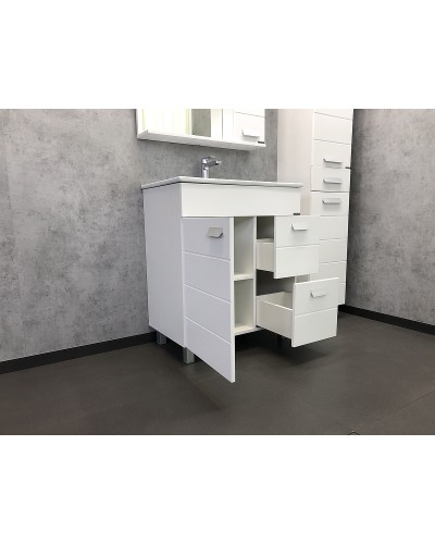 Тумба с раковиной Comforty Модена М-75 00-00001643 Белая матовая