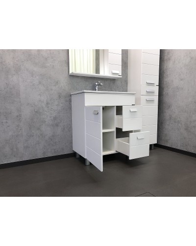 Тумба с раковиной Comforty Модена М-75 00-00001643 Белая матовая