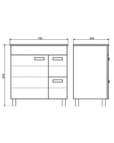 Тумба с раковиной Comforty Модена М-75 00-00001643 Белая матовая