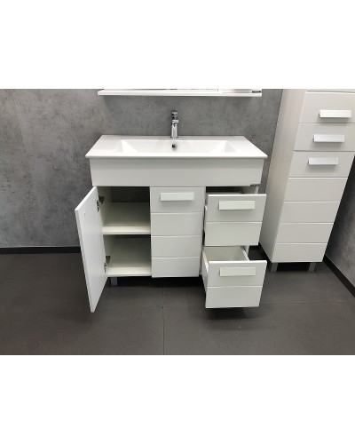 Тумба с раковиной Comforty Модена М-90 00-00001644 Белая матовая