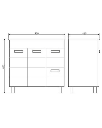 Тумба с раковиной Comforty Модена М-90 00-00001644 Белая матовая