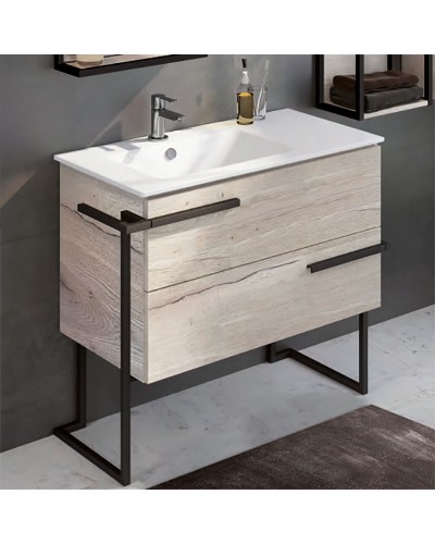 Тумба с раковиной Comforty Дюссельдорф 90 00-00004093 Дуб дымчатый