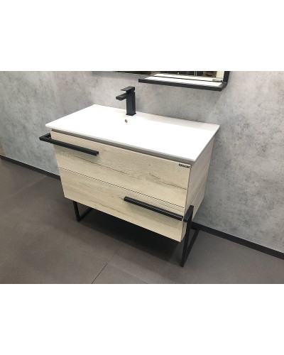 Тумба с раковиной Comforty Дюссельдорф 90 00-00004093 Дуб дымчатый