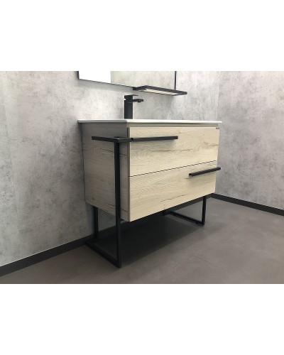 Тумба с раковиной Comforty Дюссельдорф 90 00-00004093 Дуб дымчатый