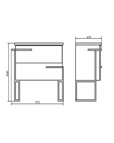 Тумба с раковиной Comforty Дюссельдорф 90 00-00004093 Дуб дымчатый