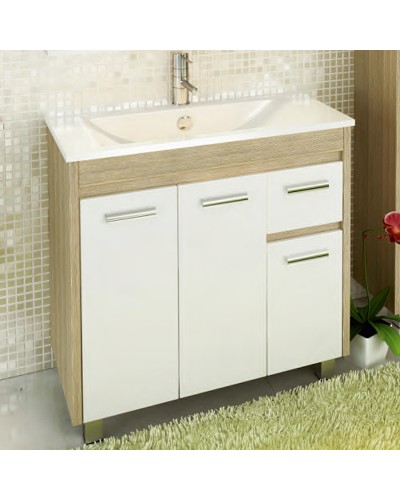 Тумба с раковиной Comforty Тулуза 90 00004152036 Сосна лоредо