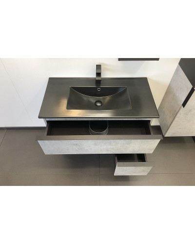 Тумба с раковиной Comforty Франкфурт 90 00-00006503 подвесная Бетон светлый