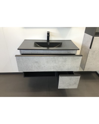 Тумба с раковиной Comforty Франкфурт 90 00-00006503 подвесная Бетон светлый