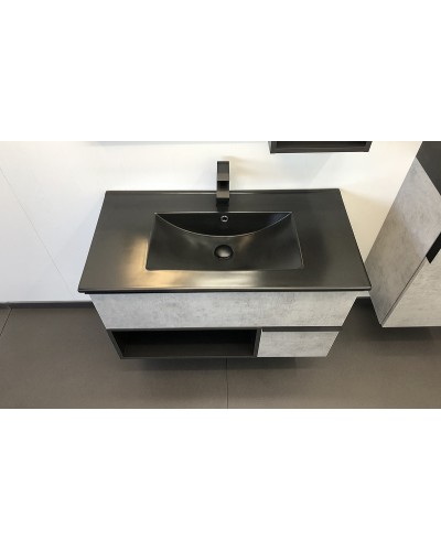 Тумба с раковиной Comforty Франкфурт 90 00-00006503 подвесная Бетон светлый