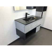 Тумба с раковиной Comforty Франкфурт 90 00-00006503 подвесная Бетон светлый