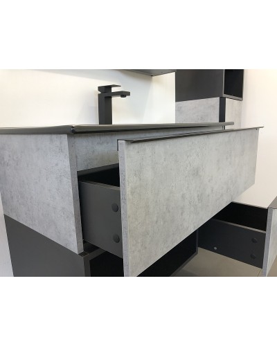 Тумба с раковиной Comforty Франкфурт 90 00-00006503 подвесная Бетон светлый