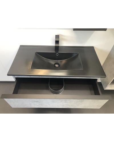 Тумба с раковиной Comforty Франкфурт 90 00-00006503 подвесная Бетон светлый