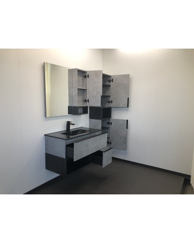 Тумба с раковиной Comforty Франкфурт 90 00-00006503 подвесная Бетон светлый