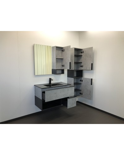 Тумба с раковиной Comforty Франкфурт 90 00-00006503 подвесная Бетон светлый