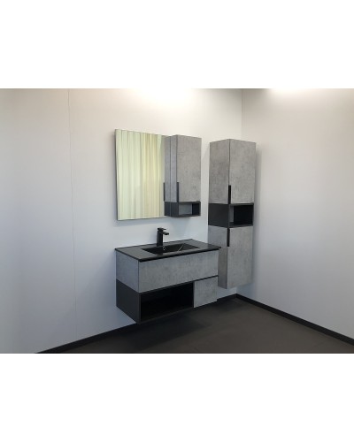 Тумба с раковиной Comforty Франкфурт 90 00-00006503 подвесная Бетон светлый