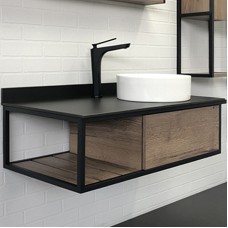 Тумба с раковиной Comforty Лиссабон 95 00-00006558 подвесная Дуб темный
