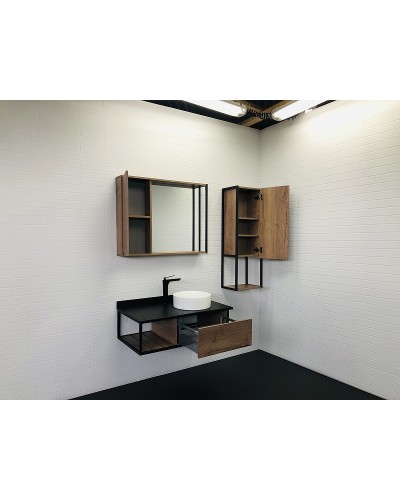 Тумба с раковиной Comforty Лиссабон 95 00-00006558 подвесная Дуб темный