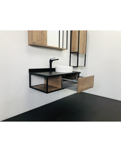 Тумба с раковиной Comforty Лиссабон 95 00-00006558 подвесная Дуб темный
