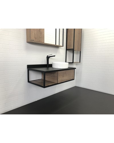 Тумба с раковиной Comforty Лиссабон 95 00-00006558 подвесная Дуб темный