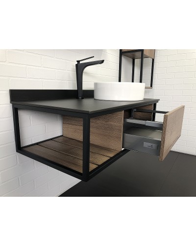 Тумба с раковиной Comforty Лиссабон 95 00-00006558 подвесная Дуб темный