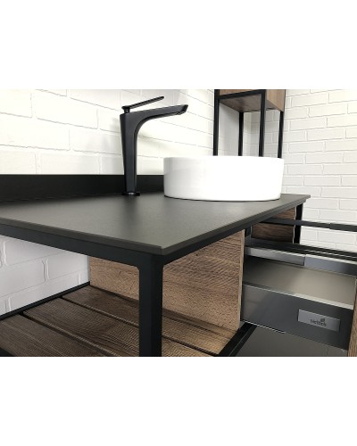 Тумба с раковиной Comforty Лиссабон 95 00-00006558 подвесная Дуб темный