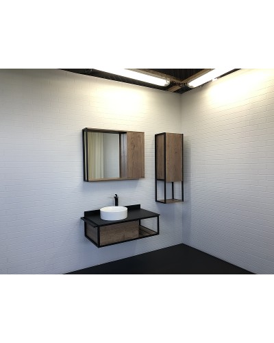 Тумба с раковиной Comforty Лиссабон 95 00-00006269 подвесная Дуб темный