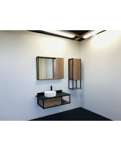 Тумба с раковиной Comforty Лиссабон 95 00-00006269 подвесная Дуб темный