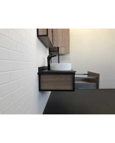 Тумба с раковиной Comforty Лиссабон 95 00-00006269 подвесная Дуб темный