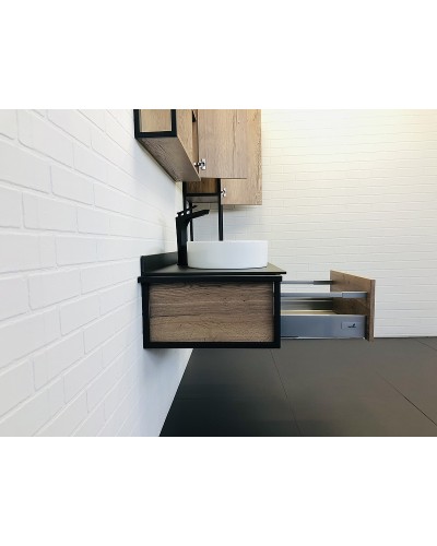 Тумба с раковиной Comforty Лиссабон 95 00-00006269 подвесная Дуб темный