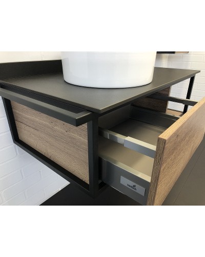 Тумба с раковиной Comforty Лиссабон 95 00-00006269 подвесная Дуб темный