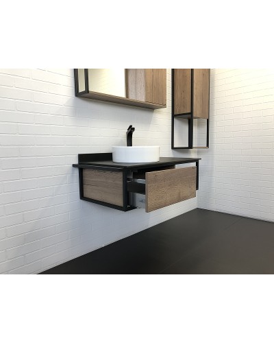 Тумба с раковиной Comforty Лиссабон 95 00-00006269 подвесная Дуб темный