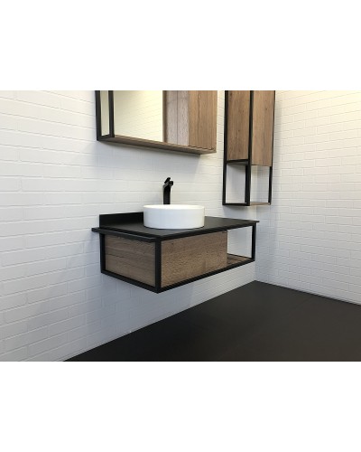 Тумба с раковиной Comforty Лиссабон 95 00-00006269 подвесная Дуб темный