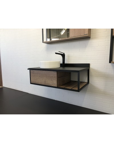 Тумба с раковиной Comforty Лиссабон 95 00-00006269 подвесная Дуб темный