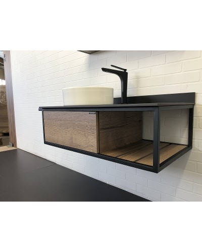 Тумба с раковиной Comforty Лиссабон 95 00-00006269 подвесная Дуб темный